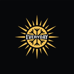 everyday logo, with sun, mountain, etc
