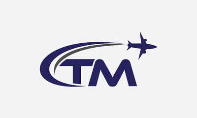 Tour and travel logo design, Airline agency symbol and aviation company monogram vector	