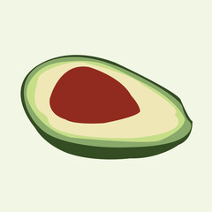A beautiful green color avocado  illustration vector artwork