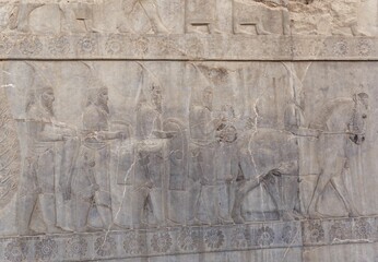 Closeup of architectural details of Persepolis castle