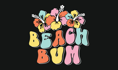 Summer Retro Wavy T-shirt Design