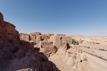 Fototapeta na wymiar Ruins in the ancient city of Keshit. Lut Desert, Iran.