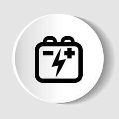 Battery, power storage icon, flat design vector illustration for web design and mobile applications