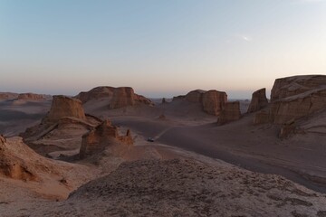 Fototapeta na wymiar Stunning desert landscape in Egypt, displayed at sunset