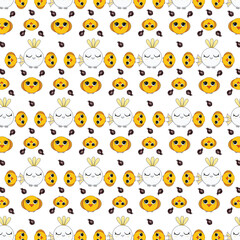 Colorful cute bird seamless pattern. Cute background for textile print, wrapping paper.Cute bird vector illustration.