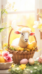 Happy Easter holiday concept in vibrant colors in a festive springtime image