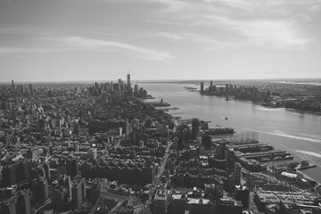 Grayscale of the New York Skyline taken from the Edge