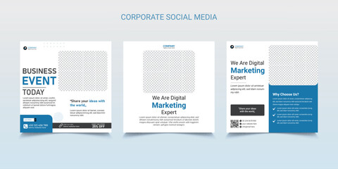 Fototapeta na wymiar Digital marketing agency business promotion expert, Or editable square banner template. 