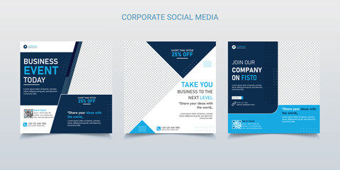Digital marketing agency business promotion expert, Or editable square banner template. 
