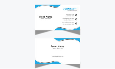 Minimal Modern Corporate and Creative Business Card Design Template Double-sided -Horizontal Name Card Simple and Clean Visiting  Card Vector illustration Colorful Business Card