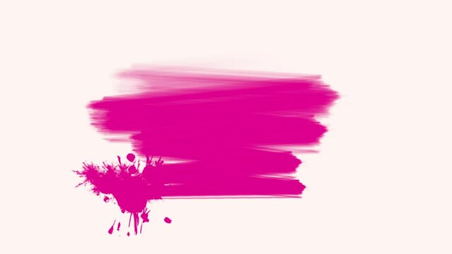 Splashing pink paint brushes on white gradient, motion abstract art and corporate style background