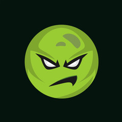 cartoon of green monster head