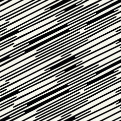 Vector seamless pattern. Abstract diagonal striped texture. Modern oblique monochrome background.