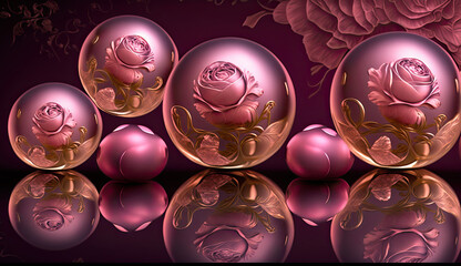 Spring Vibes: Vibrant Pink Spheres, Photorealistic AI-generated 3D Renders for Your Creative Projects
