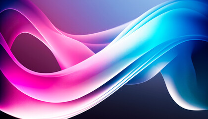 An abstract background with pink, blue and purple waves. Generative AI.