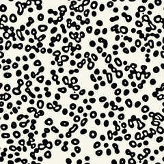 Vector seamless pattern. Abstract spotty texture. Natural monochrome design. Creative background with rounded spots. Decorative organic swatch.