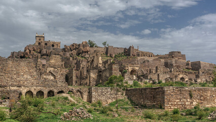 Fototapeta na wymiar Ruins of Golconda Fort in Hyderabad Telangana, India.