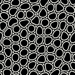 Vector seamless pattern. Abstract spotty texture. Natural monochrome design. Creative background with rounded spots. Decorative organic swatch.