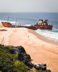 ship wreck on the coast of Liberia, Africa
