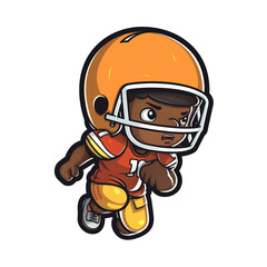 american football sticker cartoon