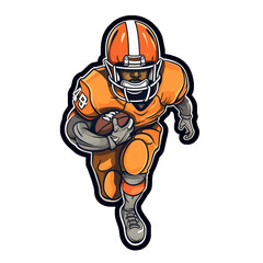 american football sticker cartoon