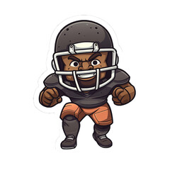 american football sticker cartoon