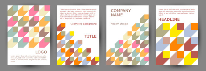 Obraz premium Business publication front page template collection vector design. Minimalist style material