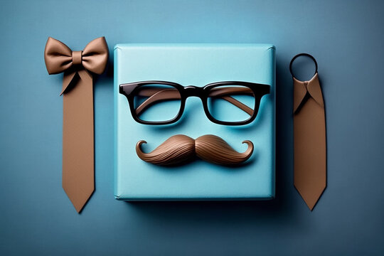 &oacute;culos bigode e gravata. feliz dia dos pais 