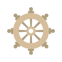 Obraz premium flat vector illustration of navigation ship wheel isolated