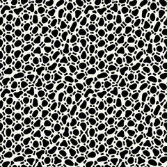 Vector seamless pattern. Abstract spotty texture. Natural monochrome design. Creative background with rounded spots. Decorative organic swatch.