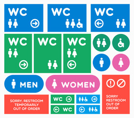 Set of icons and signs WC for navigation - 582224381