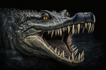 Obraz premium Crocodile in the water Generative AI