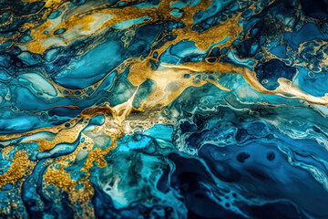 Fototapeta na wymiar abstract ocean texture with marble swirls and agate ripples