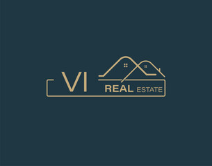 VI Real Estate & Consultants Logo Design Vectors images. Luxury Real Estate Logo Design