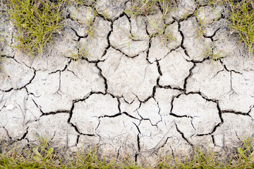 Close up of soil of dry cracked desert. Global warming concept	