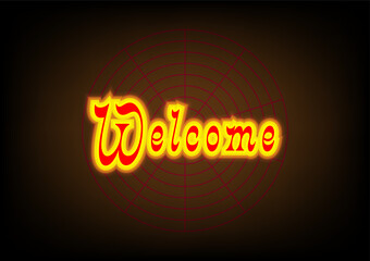 Welcome sign neon text led light digital networking online electric letters abstract background wallpaper art vector illustration