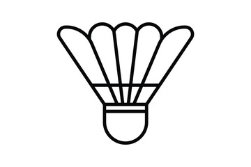 Shuttlecock icon illustration. icon related to badminton, sport. outline icon style. Simple vector design editable