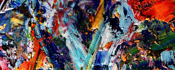 Color texture. Hand drawn oil painting on canvas. Abstract art background. Modern, contemporary art. Colorful canvas. Wall decor background	
