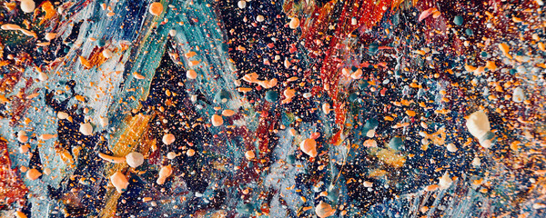 Color texture. Hand drawn oil painting on canvas. Abstract art background. Modern, contemporary art. Colorful canvas. Wall decor background	
