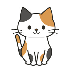 おすわりする三毛猫