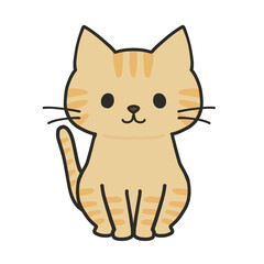 おすわりする茶トラ猫