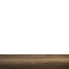 Empty grunge old wooden table isolated on white background