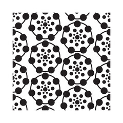 Fototapeta na wymiar Black and white abstract pattern to create background, fabric and print.