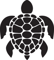 Fototapeta premium Silhouette of a sea turtle isolated on a white background.