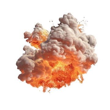 explosion fire and flames with transparent background