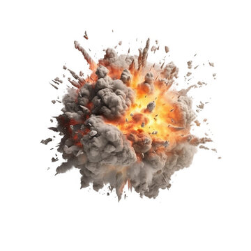 explosion fire and flames with transparent background
