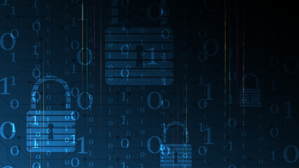 Padlock Security cyber digital concept Abstract technology background protect system innovation vector illustration