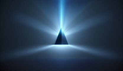 blue laser beams on a dark background, high-tech style. Graphics of geometric shapes