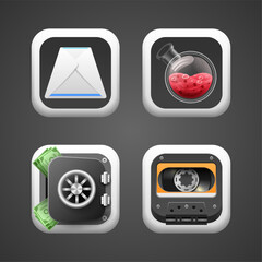 Set Abstract Gradient Square Collection Icons Symbols Signs Shadow Logotype Vector Design Style User Interface Elements Neumorphic Ui Ux Kit