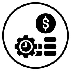 time is money glyph icon